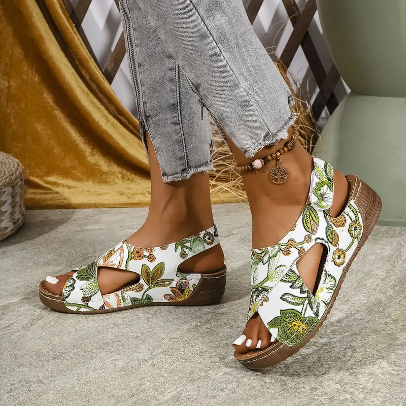 Vega® - Sandalias de Plataforma Floral⏐Edición Premium