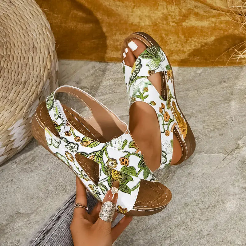Vega® - Sandalias de Plataforma Floral⏐Edición Premium